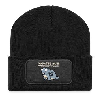 Jeu du lamantin : Ne regardez pas le lamantin ! Drôle - Beanie recyclé à patch - noir - Devant