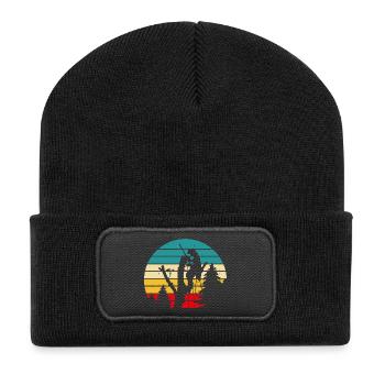 Lustiges Holzarbeiter Waldarbeiter Geschenk - Recycelte Patch Beanie - Schwarz - Vorne