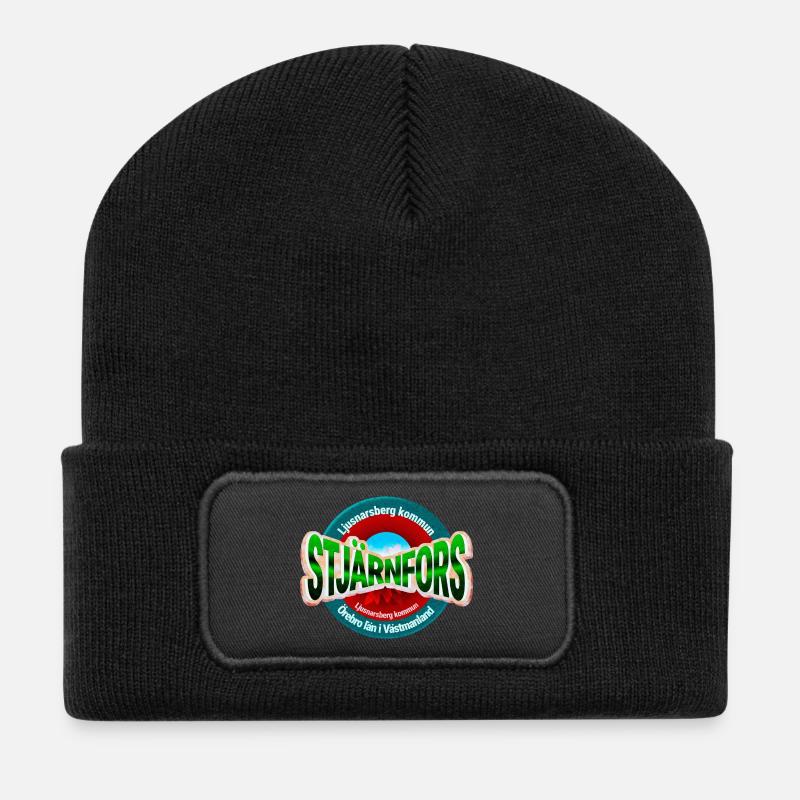 Stjärnfors - Recycelte Patch Beanie - Schwarz