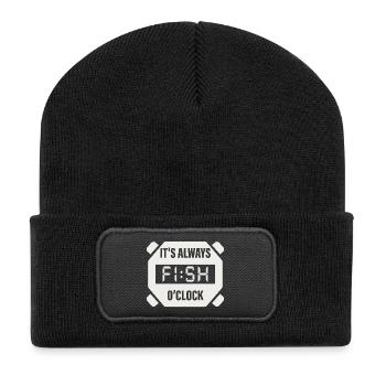 It's Always Fish O'Clock Fishing Design - Recycled Patch Beanie - black - Front