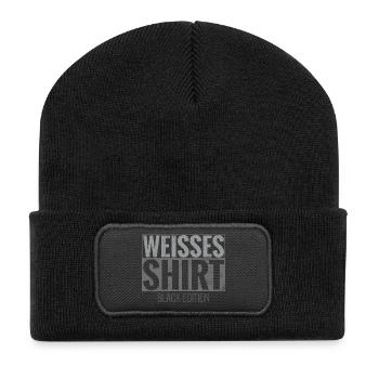 White Shirt Black Edition Funny Saying - Recycled Patch Beanie - black - Front