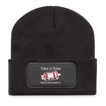 Tube or not Tube - red - Recycled Patch Beanie - dark grey - Front