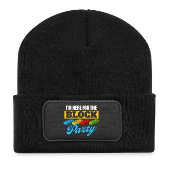 Ich bin hier für den Block Party Brick Builder Block  - Recycelte Patch Beanie - Schwarz - Vorne