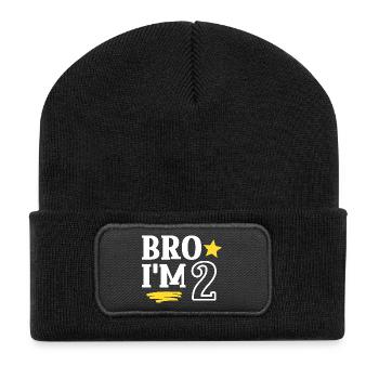 Bro ich bin 2 Jahre Alt Lustig Cool Geburtstag - Recycelte Patch Beanie - Schwarz - Vorne
