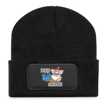 Happy Pig Nights with the Pig Night Man - Recycled Patch Beanie - black - Front