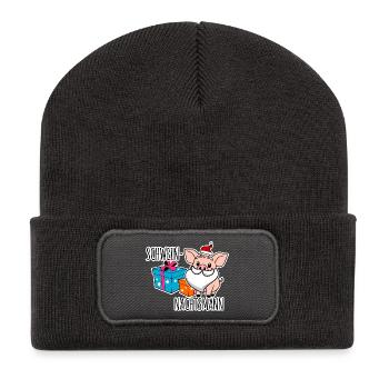 Happy Pig Nights with the Pig Night Man - Recycled Patch Beanie - dark grey - Front