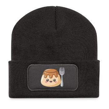 Pudding à la fourchette - Beanie recyclé à patch - charbon - Devant