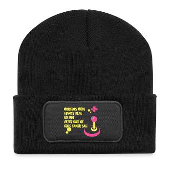 Fête des Pères Père Gamer Jeux Vidéo Papa - Beanie recyclé à patch - noir - Devant