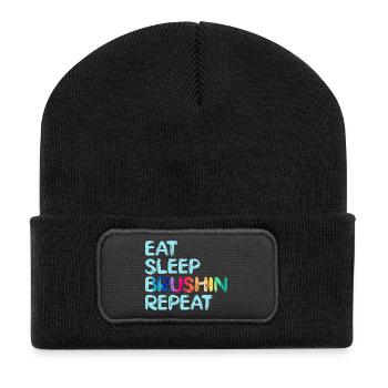 Artiste Peintre Graphique Manger Dormir PinceauRépéter - Beanie recyclé à patch - noir - Devant