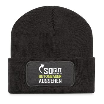Seul un travailleur du béton peut avoir l’air aussi bien - Beanie recyclé à patch - charbon - Devant