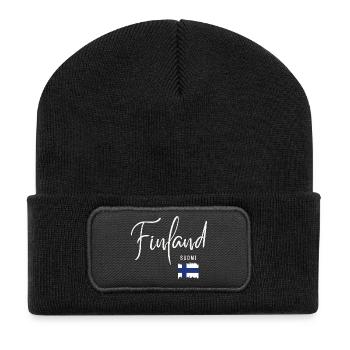 Made in Finland, Finnish roots - Recycled Patch Beanie - black - Front