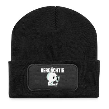 Detektiv - Recycelte Patch Beanie - Schwarz - Vorne