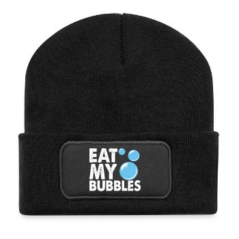 Schwimmen Wassersport Schwimmer Geschenke - Recycelte Patch Beanie - Schwarz - Vorne