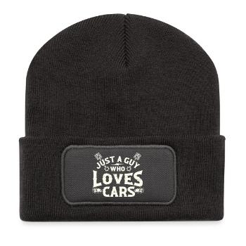 Juste un gars qui adore les voitures, la course de drift, muscle auto - Beanie recyclé à patch - charbon - Devant