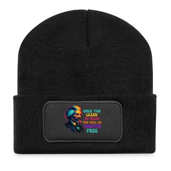 Une fois que tu auras appris à lire, tu seras libre - Beanie recyclé à patch - noir - Devant