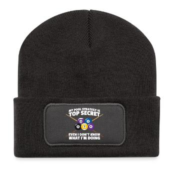 My pool strategy funny billiards billiards player - Recycled Patch Beanie - dark grey - Front
