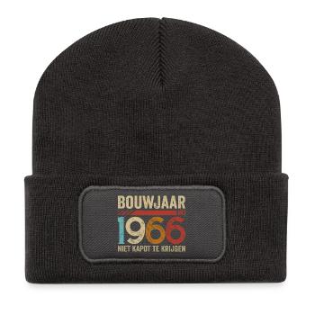 Baujahr Mai 1966 unzerstörbar - Recycelte Patch Beanie - Dunkelgrau - Vorne