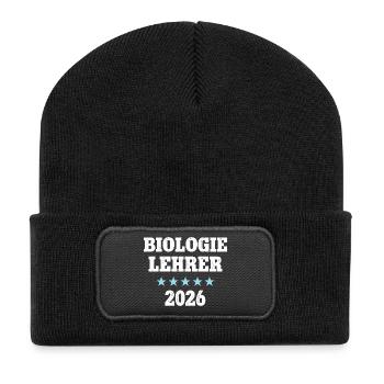 Professeur de biologie 2026 Professeur de biologie Professeur de biologie - Beanie recyclé à patch - noir - Devant