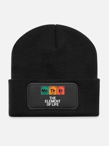 Mother The Element Of Life Chemie Periodensystem - Recycelte Patch Beanie - Schwarz