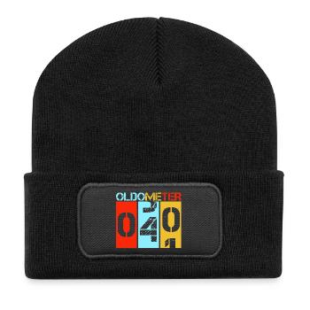 Oldometer 40 40 Quarante anniversaires : cadeau rétro drôle de vieillissement - Beanie recyclé à patch - noir - Devant