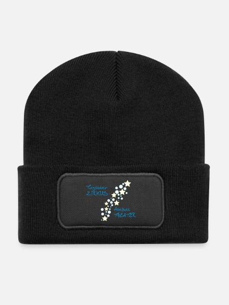 Tagüber Zirkus – Abends Theater - Recycelte Patch Beanie - Schwarz