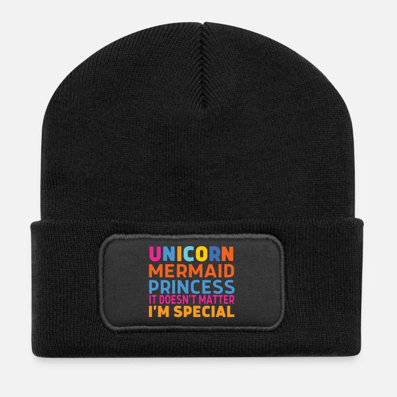 Unicorn mermaid princess - Recycelte Patch Beanie - Schwarz