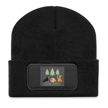 Merry Christmas Dogs For All - Recycled Patch Beanie - black - Front