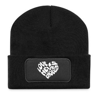 Love Is Never Enough Heart Statement Cohesion - Recycled Patch Beanie - black - Front