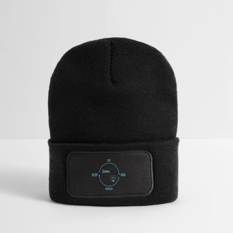 Eat Sleep Code Repeat - Programmer Cycle Recycled Patch Beanie