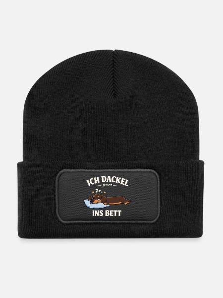 Dackel Kleidung Geschenke Ich dackel jetzt - Recycelte Patch Beanie - Schwarz