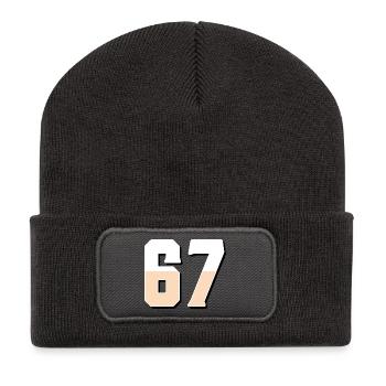 6 7 – Trendy minimalist text design, - Recycled Patch Beanie - dark grey - Front