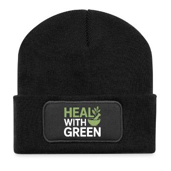 Certified Clinical Botanical Wellness Expert - Recycled Patch Beanie - black - Front