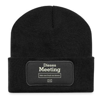 Cette réunion aurait pu être un e-mail - Beanie recyclé à patch - noir - Devant