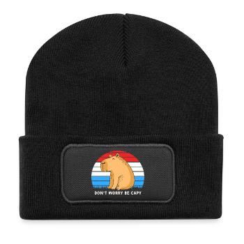 Capybara - Recycelte Patch Beanie - Schwarz - Vorne