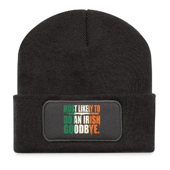 Le plus probable pour faire une citation d’adieu irlandaise - Beanie recyclé à patch - charbon - Devant