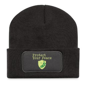 Protect your peace of mind - Recycled Patch Beanie - dark grey - Front