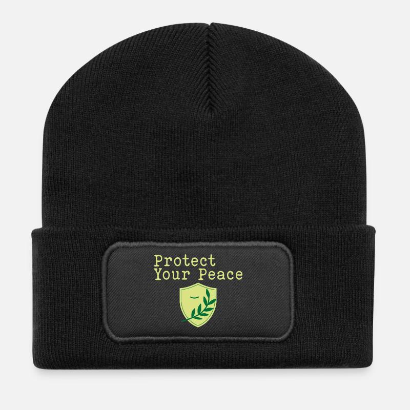 Protect your peace of mind - Recycled Patch Beanie - black
