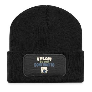 Planificateur d’urgence pour la Provision Familiale - Beanie recyclé à patch - noir - Devant