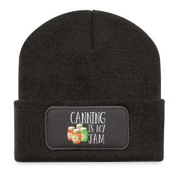 La mise en conserve, c’est mon truc - Beanie recyclé à patch - charbon - Devant