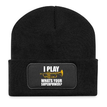 I play trumpet player - Recycled Patch Beanie - black - Front