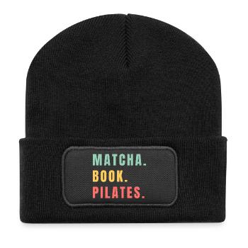 PILATES DE LIVRES MATCHA - Beanie recyclé à patch - noir - Devant