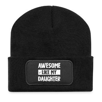 Awesome Like My Daughter - Recycelte Patch Beanie - Schwarz - Vorne