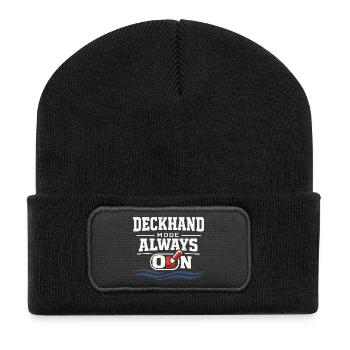 Seamanship Gift for Deckhand Ocean Work - Recycled Patch Beanie - black - Front