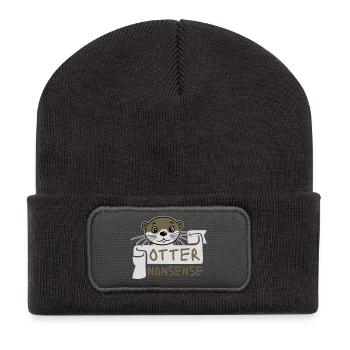 Otter Nonsense Lustig Wortspiel Otter Liebe Spruch - Recycelte Patch Beanie - Dunkelgrau - Vorne