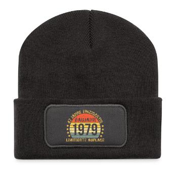 1979 Geburtstag Dekoration Lustig 47. Geburtstag - Recycelte Patch Beanie - Dunkelgrau - Vorne