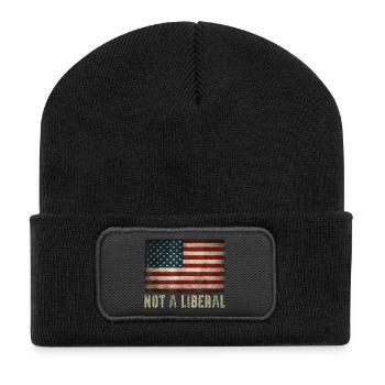 250-jähriges Amerika-Jubiläum – Kein liberales USA - Recycelte Patch Beanie - Schwarz - Vorne