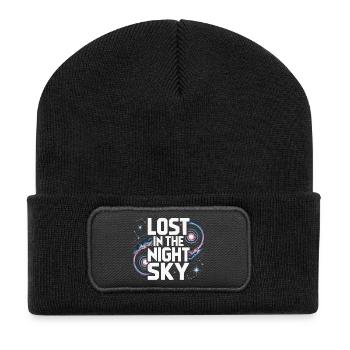 Astronom Galaxy Outerspace Universe Astronomie - Recycelte Patch Beanie - Schwarz - Vorne