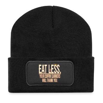 Mange moins - Beanie recyclé à patch - noir - Devant