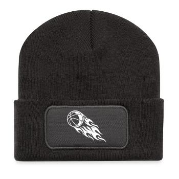 Basketball Feuer - Recycelte Patch Beanie - Dunkelgrau - Vorne