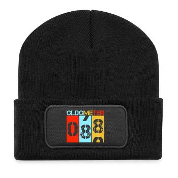 Oldometer 88 Lustiger 88. Geburtstag Retro - Recycelte Patch Beanie - Schwarz - Vorne